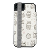 Patroon met uilen incipio iPhone portemonnee hoesje (Agenda Achterkant)