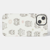 Patroon met uilen iPhone hoesje (Achterkant horizontaal)