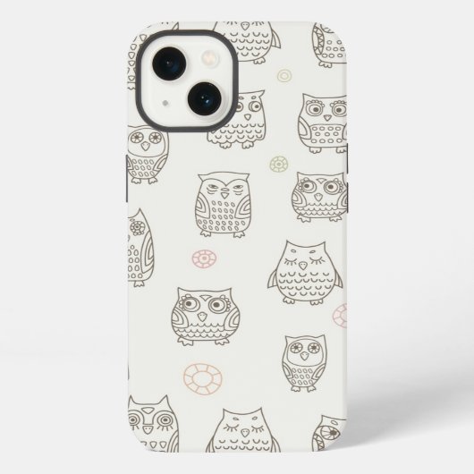 Patroon met uilen iPhone hoesje (Achterkant)