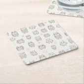 Patroon met uilen kartonnen onderzetters (Schuin)