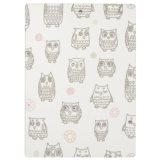 Patroon met uilen klembord (Achterkant)