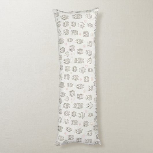 Patroon met uilen lichaamskussen (Achterkant (Verticaal))