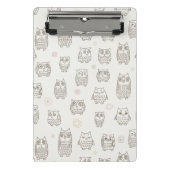 Patroon met uilen mini klembord (Voorkant)