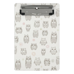 Patroon met uilen mini klembord
