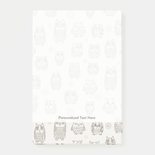 Patroon met uilen post-it® notes (Voorkant)