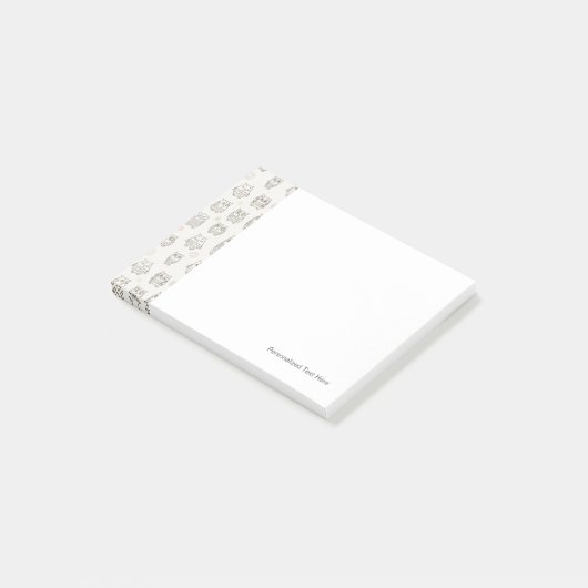 Patroon met uilen post-it® notes (Schuin)