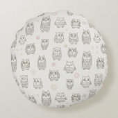 Patroon met uilen rond kussen (Achterkant)