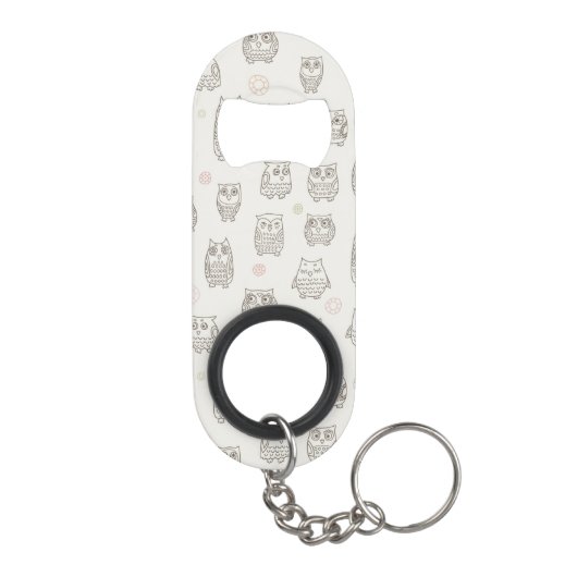 Patroon met uilen sleutelhanger flessenopener (Achterkant)