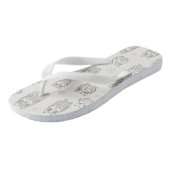 Patroon met uilen teenslippers (Schuin)