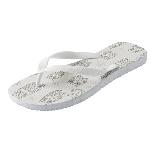 Patroon met uilen teenslippers (Schuin)
