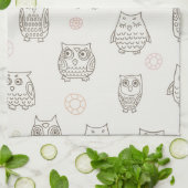 Patroon met uilen theedoek (Gevouwen)