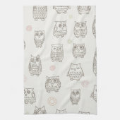 Patroon met uilen theedoek (Verticaal)