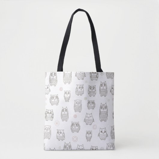 Patroon met uilen tote bag (Voorkant)