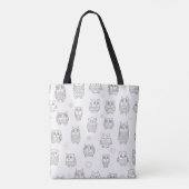 Patroon met uilen tote bag (Achterkant)