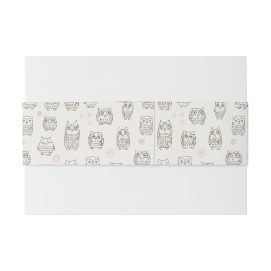 Patroon met uilen uitnodigingen wikkel (Achterkant Voorbeeld)