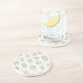 Patroon met uilen zandsteen onderzetter (Zijkant)