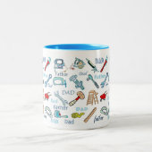 Patroon met vaderdag tweekleurige koffiemok (Center)