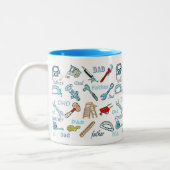 Patroon met vaderdag tweekleurige koffiemok (Links)