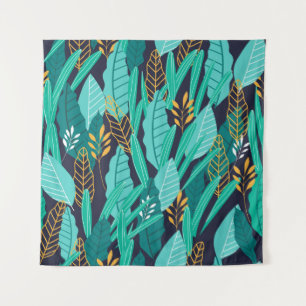Patroon met verschillende abstracte tropische blad wandkleed