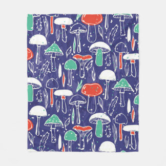  patroon met verschillende paddenstoelen. Autumn v Fleece Deken