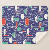 patroon met verschillende paddenstoelen. Autumn v Sherpa Deken (Voorkant (horizontaal))