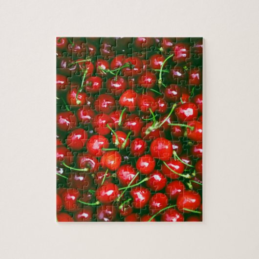 Patroon met verse kersen legpuzzel (Verticaal)