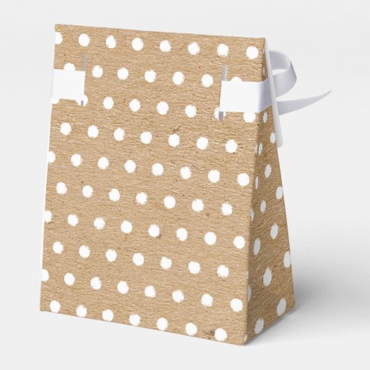 Patroon met vervormde witte pokadots op Faux Kraft Bedankdoosjes (Achterkant)