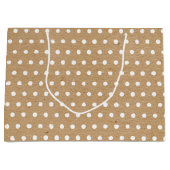 Patroon met vervormde witte pokadots op Faux Kraft Groot Cadeauzakje (Voorkant)
