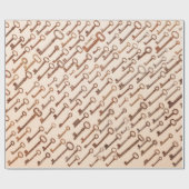 Patroon met  Victoriaans toetsen op kraft Cadeaupapier (Vlak)