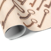 Patroon met  Victoriaans toetsen op kraft Cadeaupapier (Rol Hoek)