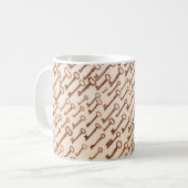 Patroon met  Victoriaans toetsen op kraft Koffiemok (Voorkant links)