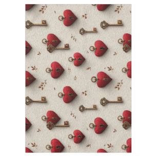 Patroon met vintage harten en sleutels tafelkleed