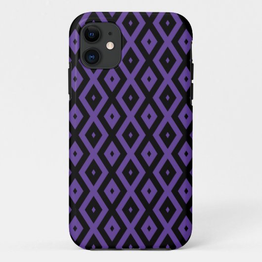 patroon met Violet en zwarte diamant Case-Mate iPhone Case (Achterkant)