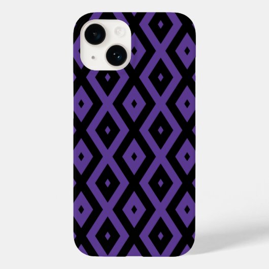 patroon met Violet en zwarte diamant Case-Mate iPhone Case (Achterkant)