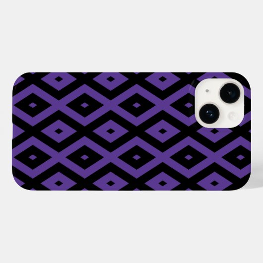 patroon met Violet en zwarte diamant Case-Mate iPhone Case (Achterkant (horizontaal))