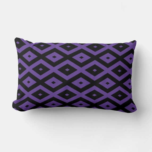 patroon met Violet en zwarte diamant Kussen (Voorkant)