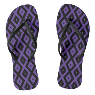 patroon met Violet en zwarte diamant Teenslippers