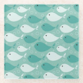 patroon met vis 2 glazen onderzetter (Voorkant)