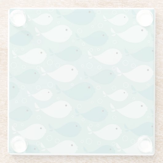 patroon met vis 2 glazen onderzetter (Achterkant)