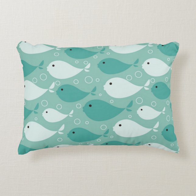 patroon met vis decoratief kussen (Voorkant)