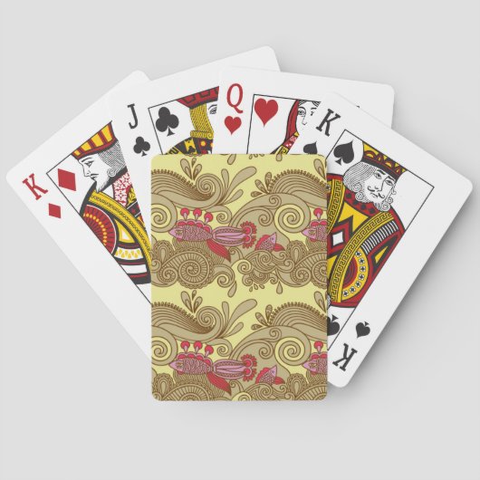 Patroon met vis en golf pokerkaarten (Achterkant)