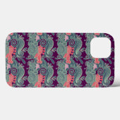 Patroon met vis en Paarse golven Case-Mate iPhone Case (Achterkant (horizontaal))