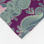 Patroon met vis en Paarse golven Fleece Deken (Hoek)