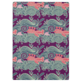 Patroon met vis en Paarse golven Klembord (Achterkant)