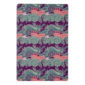 Patroon met vis en Paarse golven Mini Klembord (Achterkant)