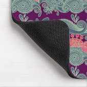 Patroon met vis en Paarse golven Muismat (Hoek)