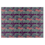 Patroon met vis en Paarse golven Snijplank (Voorkant)