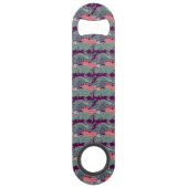 Patroon met vis en Paarse golven Speed Flessenopener (Achterkant)