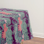 Patroon met vis en Paarse golven Tafelkleed (Voorbeeld)