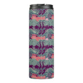 Patroon met vis en Paarse golven Thermosbeker (Achterkant)